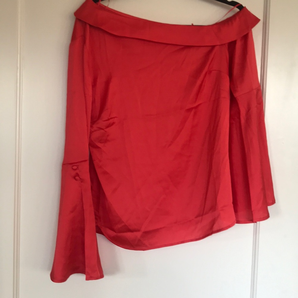 Off the shoulder satin blouse